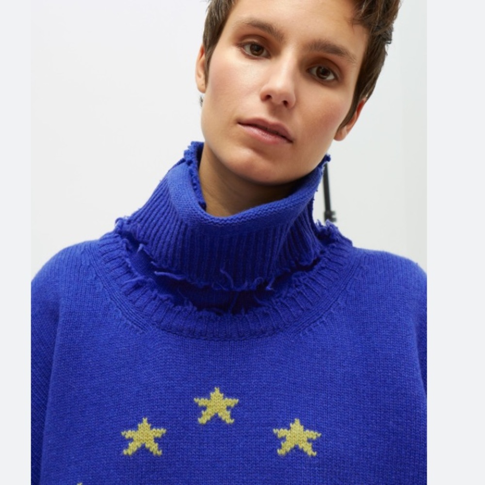 💙HOST PICK💙Vetements Blue Vagabond Oversized Turtleneck Sweater